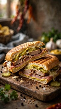 Cuban Sandwich Closeup Food Photography for National Sandwich Day Photography