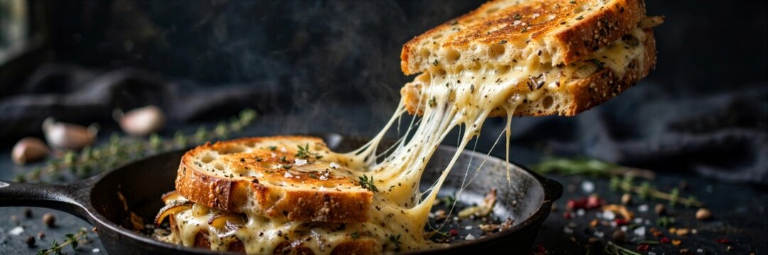 Gourmet Cheese Pull Food Photography for National Sandwich Day Photography