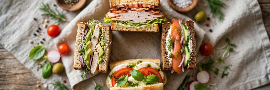 Sandwich Platter Circle Food Photography for National Sandwich Day Photography