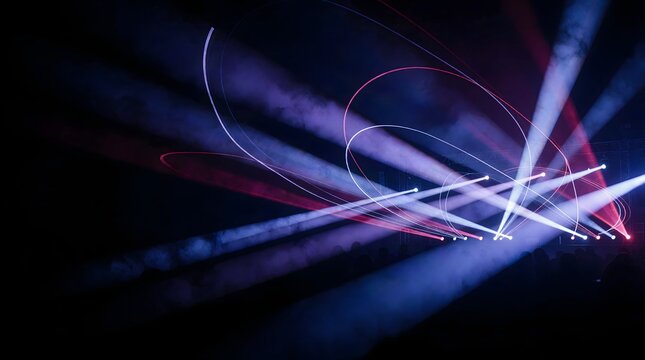 Abstract Futuristic Music Waves with Neon Light Trails