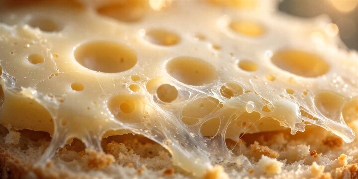 Swiss Cheese Macro Detail Photography for Sandwich Ingredient Photography