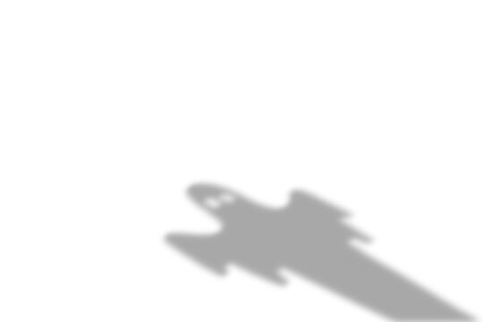 A realistically rendered shadow depiction of a vintage pirate cutlass sword featuring a detailed ornate hilt and a gracefully curved blade on a transparent backdrop
