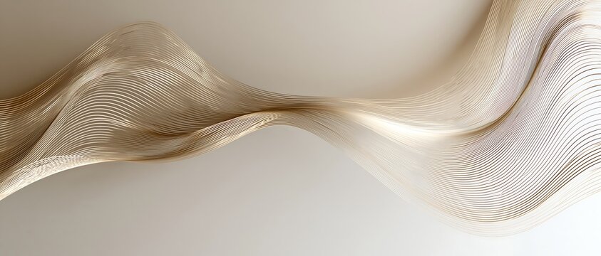 Abstract wave lines in beige gold color for luxury design background