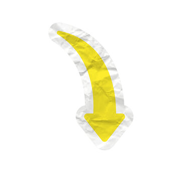 Crumpled arrow yellow bright scrapbook
