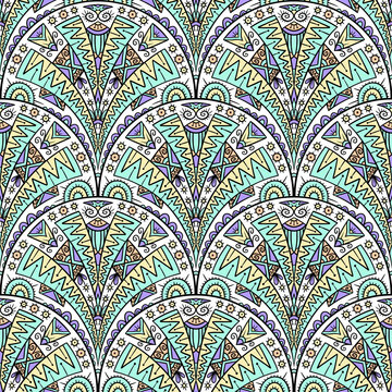 Boho Geometric Folk Seamless Pattern