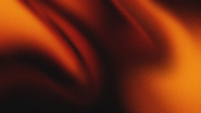 Abstract fiery orange liquid gradient background with retro grain texture