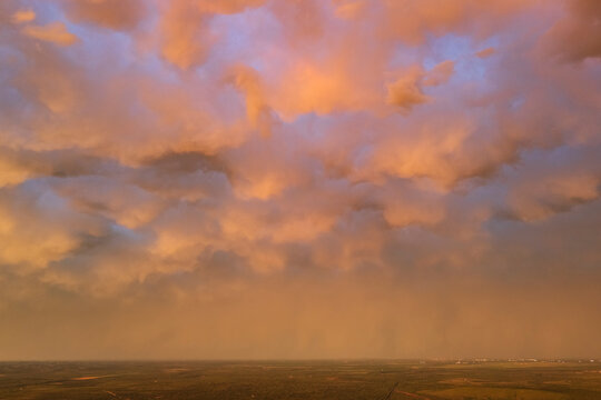 Clouds at Sunset on the backside of a Supercell over Great Plains