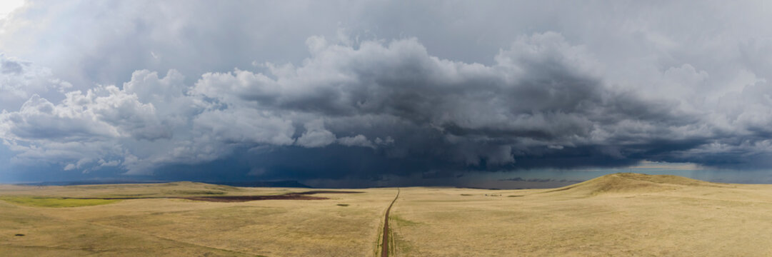 Storm clouds gathering over Great Plains at johnson mesa