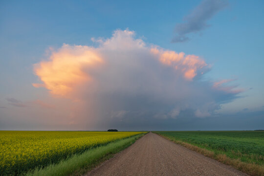 Low Precipitation Supercell cloud over rural fields