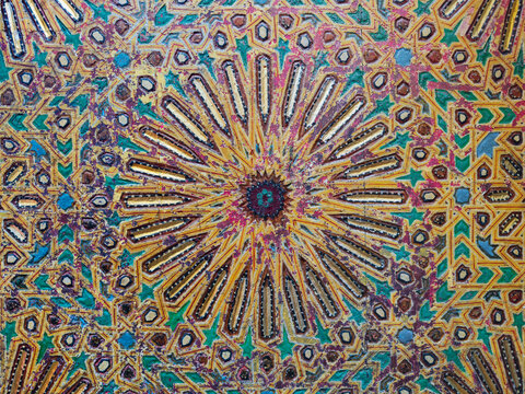 Intricate geometric design on Door