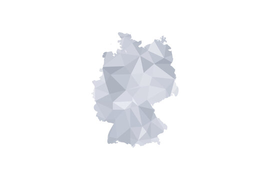 Germany Map Displaying a Low Poly Geometric Design in Central Europe, Modern Minimalist Geographic Illustration with Faceted Polygon Style