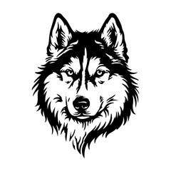 Fototapeta premium Front view wolf head silhouette