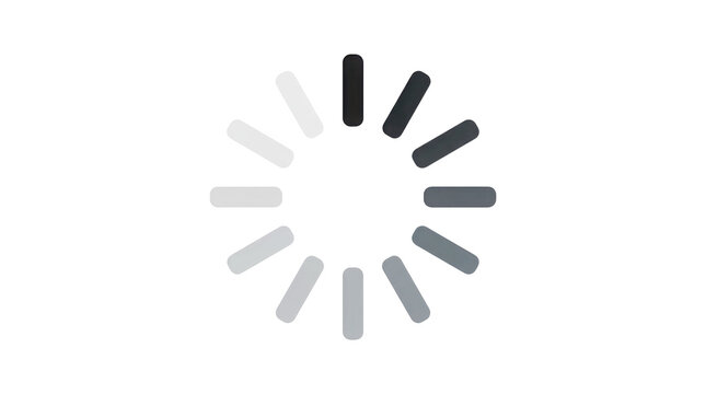 Minimalist loading spinner icon with transparent background for digital interfaces