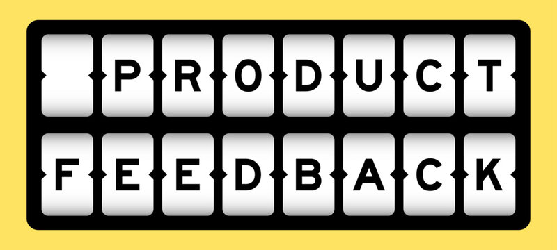 Black color in word product feedback on slot banner with yellow color background