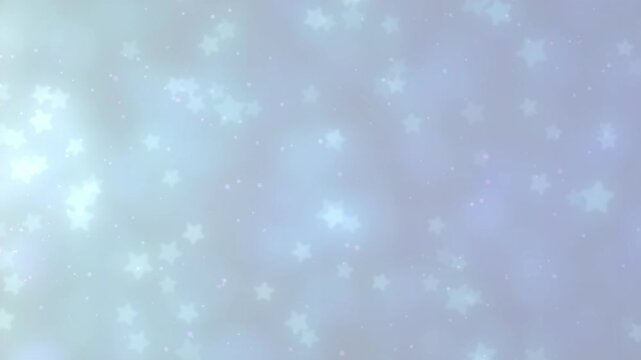 幻想的な光の中をゆっくり横に流れる白色の星とパーティクルのループ背景動画 / White Stars and Particles Slowly Drifting Sideways Through a Dreamy Light &ndash; Looping Background Video