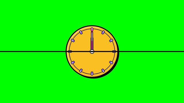 Animated clock countdown banner transition on green screen