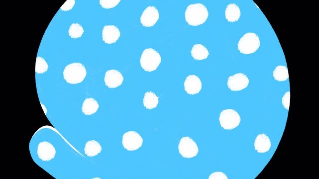 Hand Drawn Blue Polka Dot Liquid Swirl Transition Alpha Channel 2D Animated Overlay