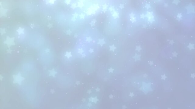 幻想的な光の中をゆっくり舞い落ちる白色の星とパーティクルのループ背景動画 / White Stars and Particles Slowly Falling Through a Dreamy Light &ndash; Looping Background Video