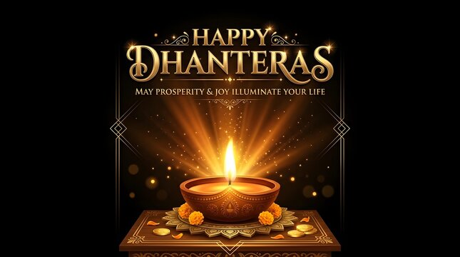 Celebrating the radiant festival of dhanteras a harbinger of prosperity and auspicious beginnings filled with shimmering lights golden blessings and the warmth of togetherness embracing
