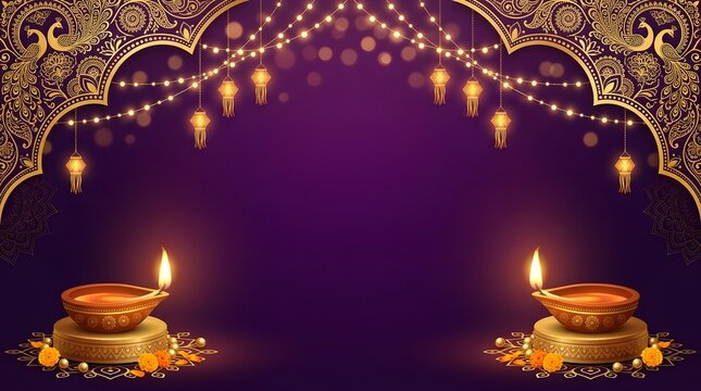 This image captures the radiant spirit of diwali the festival of lights showcasing traditional oil lamps diyas illuminating a beautifully decorated archway symbolizing the victory