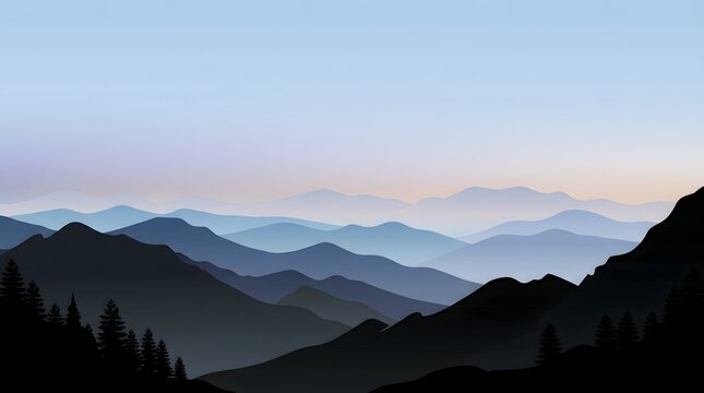 Dramatic mountain landscape with a sea of clouds at sunrise or sunset peaceful nature scene