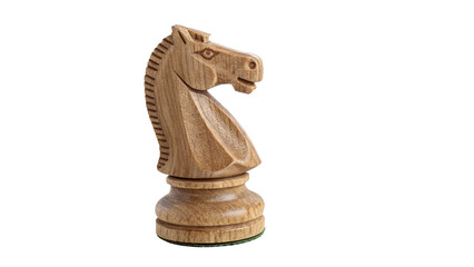 Wooden chess knight piece figure isolated on transparent background © Mia