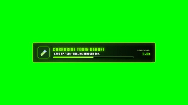 Cursed Poison Toxic Debuff Status Gauge on Green Screen
