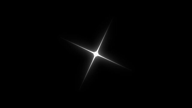 Sparkling star twinkle glitter white cartoon doodle animation, White glittering star dust trail sparkling particles on black screen, twinkle glitter stars, glowing cartoon white star animation.4k