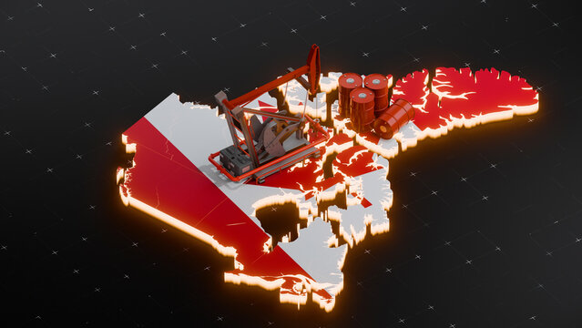 Canada Oil Pumpjack, Crude Petroleum Fuel Barrels
