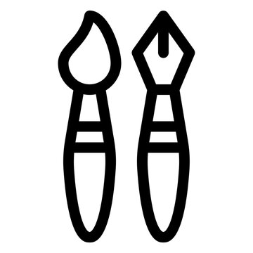 Paint Brush Art Design Creative Line Icon