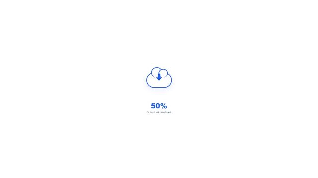 Cloud Storage File Upload Progress Animation with Digital Data Transfer