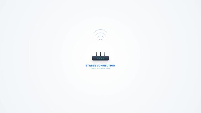 WiFi Router Signal Strength Animation with Wireless Network Indicator