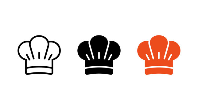 Chef hat icon design set vector illustration for restaurant and cooking