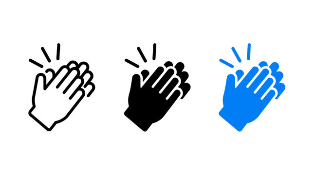 Clapping hands icon vector design set representing applause and gratitude
