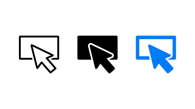 Click through rate icon design vector illustration with mouse pointer arrow
