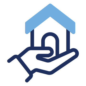 Hand Holding House Real Estate Duo Tone Icon