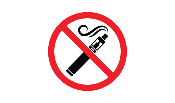 No vaping sign, electronic cigarette prohibition symbol, vector illustration vector