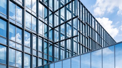 Obraz premium Modern Architectural Building with Reflective Glass Facade