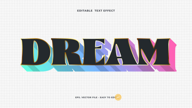 Dream Text Effect With Editable Gold Outlines And Soothing Rainbow Gradients Shadow Text Style