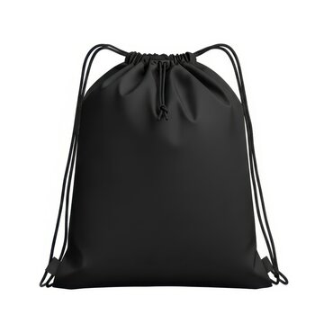 Black drawstring backpack bag closed