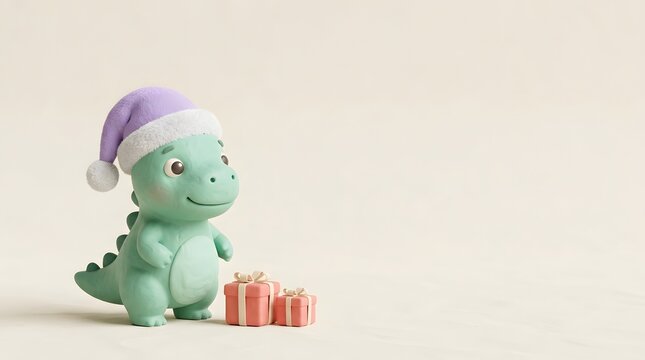 Small decorative miniature Christmas trees and figurines beautifully arranged