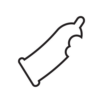 Broken condom line vector icon