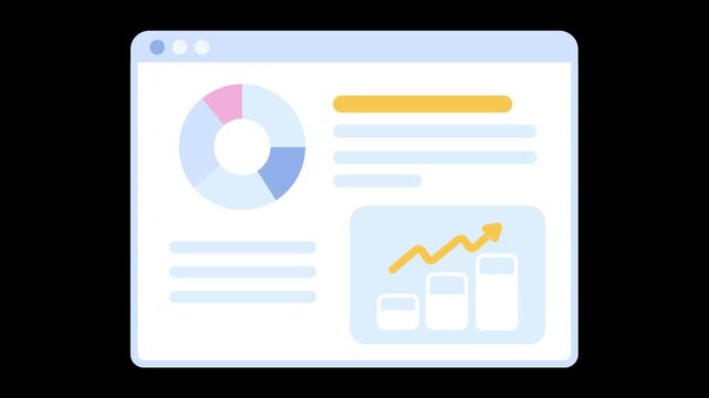 Minimalist website interface design with data charts