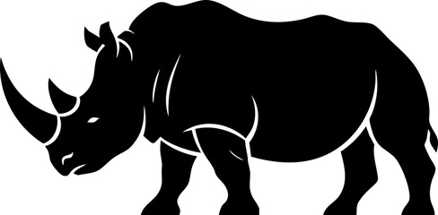 vector illustration of a rhino © 아름 윤