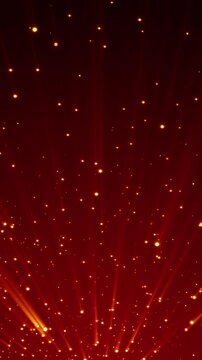 red christmas and new year celebration motion background with golden shiny stars glitter and particles and light flare,vertical social media motion background