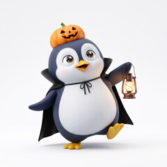 Fototapeta premium halloween penguin cartoon