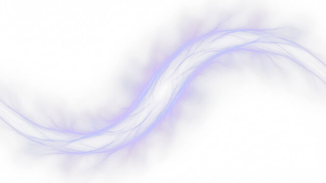 Soft purple wavy energy threads isolated on transparent background for ambient design overlays
