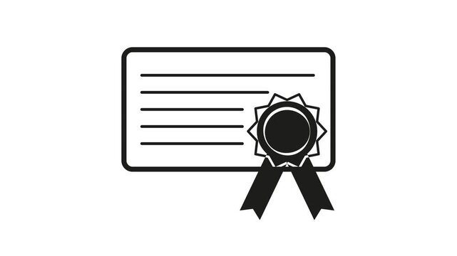 certificate diploma medal ribbon seal paper document business video