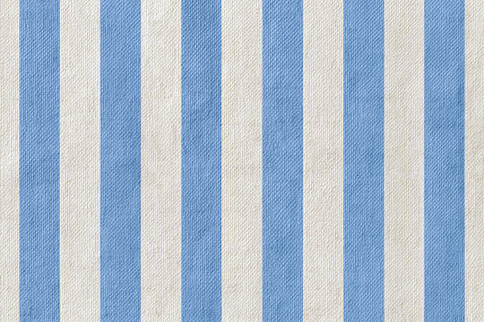 Blue stripe fabric pattern with alternating vertical light blue and white textured canvas stripes conveying calm nautical mood