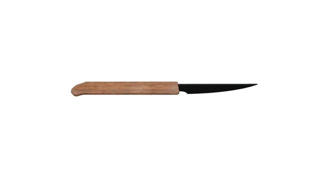 spinning 3d knife on white background video